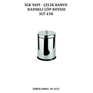 İgk Yapi - Çeli̇k Banyo Kapakli Çöp Kovasi 3lt 430 (70-167)