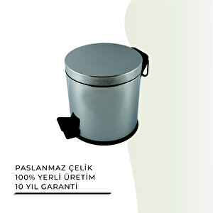 İgk Yapi - Çeli̇k Banyo Pedalli Çöp Kovasi 12lt 430 (70-014)