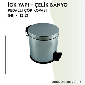 İgk Yapi - Çeli̇k Banyo Pedalli Çöp Kovasi 12lt 430 (70-014)
