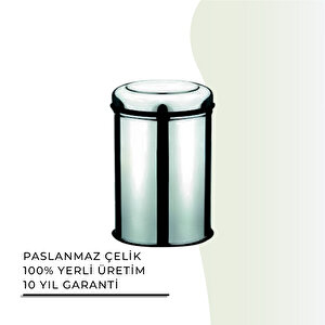 İgk Yapi - Çeli̇k Banyo Prati̇k Paslanmaz Çöp Kovasi 12lt 430 (70-181)