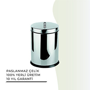İgk Yapi - Çeli̇k Banyo Kapakli Çöp Kovasi 12lt 430 (70-169)