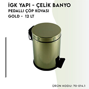 İgk Yapi - Çeli̇k Banyo Pedalli Çöp Kovasi 12lt Mat Si̇yah 430 (70-014.4)