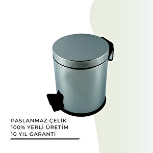 İgk Yapi - Çeli̇k Banyo Pedalli Çöp Kovasi 3lt 430 (70-012)