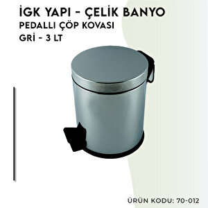 İgk Yapi - Çeli̇k Banyo Pedalli Çöp Kovasi 3lt 430 (70-012)