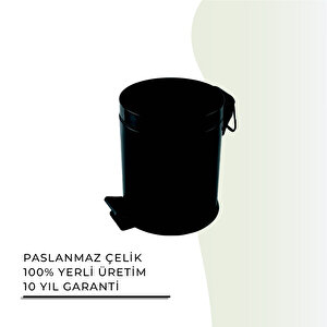 İgk Yapi - Çeli̇k Banyo Pedalli Çöp Kovasi 3lt Mat Si̇yah 430 (70-012.4)