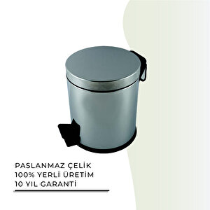 İgk Yapi - Çeli̇k Banyo Pedalli Çöp Kovasi 5lt 430 (70-013)