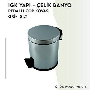 İgk Yapi - Çeli̇k Banyo Pedalli Çöp Kovasi 5lt 430 (70-013)