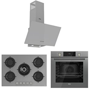 Gri Cam Ankastre Set Flowart Qms63cpr - Rs038 75cm Woklu - D088