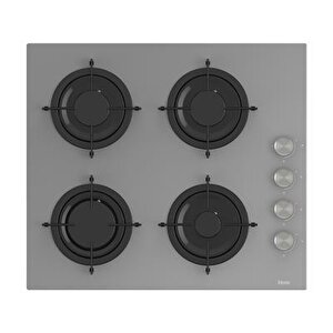 2'li Gri Cam Ankastre Set Qms63cpr Flowart Turbolu - Cs208 Gri Cam Ocak