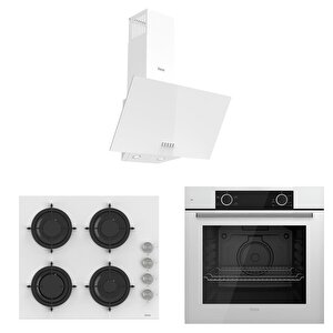 Beyaz Cam Ankastre Set D087 - Cs206 - Xe61cb