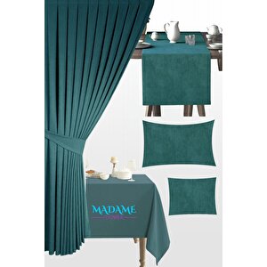 Magic V6 Petrol Fon Perde 1x3 Sık Pile 2 Kanat - + Masa Örtüsü + Runner + Kırlent Kılıfı + Bağlama