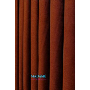 Butterfly Kiremit Soyut Sade Fon Perde  - Pilesiz - Sade Tasarım Fonluk Perde