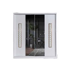Ayasofya 180 X 59 X 212 Sürgülü Dolap-beyaz-aynalı-ücretsiz Nakliye Montaj