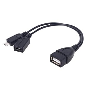 Erkek - Dişi Micro Usb To Usb Otg Kablo 20 Cm