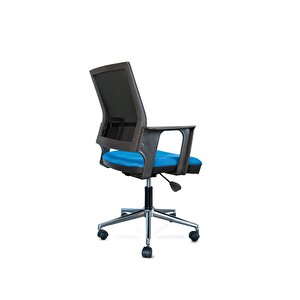 Krom Ayaklı Fileli Sekreter Koltuğu,öğrenci Çalışma Koltuğu,çalışma Masası Koltuğu,ofis Sandalyesi Mavi
