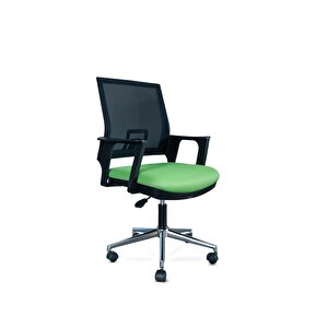 Krom Ayaklı Fileli Sekreter Koltuğu,öğrenci Çalışma Koltuğu,çalışma Masası Koltuğu,ofis Sandalyesi Yeşil
