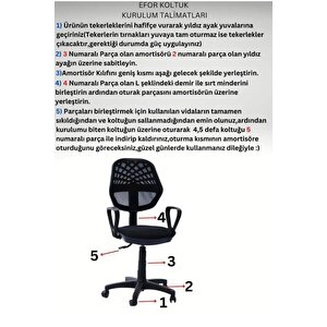 Fileli Sekreter Koltuğu Çalışma Koltuğu Oyuncu Koltuğu Ofis Koltuğu Siyah