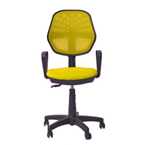 Sarı Fileli Koltuğu Ofis Koltuğu Büro Koltuğu Çalışan Koltuğu Ofis Eleman Koltuğu Sarı