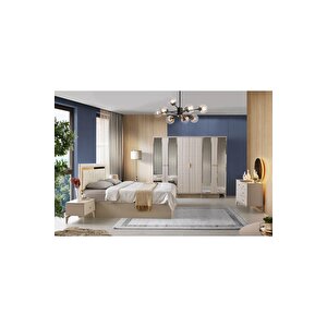 Paris Şifonyer-makyaj Masası-ışıklı Aynalı-mdf-kum Beji-ücretsiz Nakliye