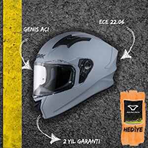 Smk Stellar Solid Mat Gri Kapalı Kask (ece 22.06) (yeni Sezon)