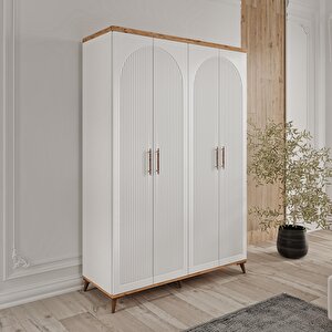 Ücretsiz Montaj Guneystore  Komple Mdf Nevada 4 Kapaklı Gardırop