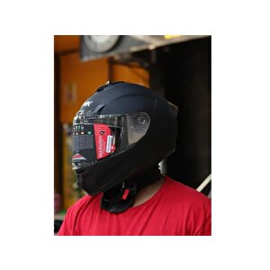 Smk Typhoon Solid Mat Siyah Kapalı Kask