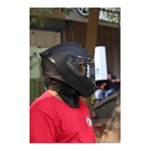 Smk Typhoon Solid Mat Siyah Kapalı Kask