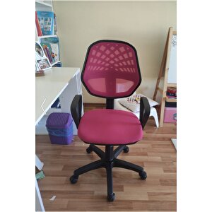 Pembe Fileli Ofis Sandalyesi,bilgisayar Sandalyesi,çalışma Sandalyesi,döner Sandalye