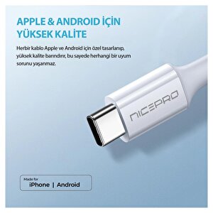 Npo Ctc02 60w 20cm Tpe Type-c To Type-c Hızlı Şarj Ve Data Kablosu