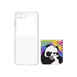 Galaxy Z Flip 5 Dinamik Tasarım Şeffaf Kılıf - Angry Panda Kart Hediyeli (samsung Türkiye Garantili)