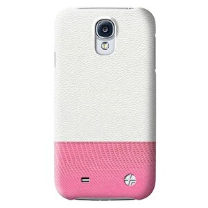 Samsung Galaxy S4 Kılıf Trexta Marka Deri Dokulu Dikişli Sert - Beyaz