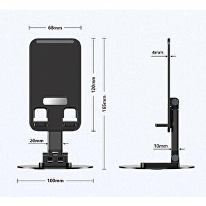 Katlanabilir Telefon Tutucu Stand Yuvarlak Tabanlı Cm-074