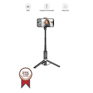 Torima Q12 Çok Amaçlı Tripod Kumandalı Selfie Çubuğu Siyah