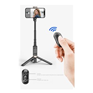 Torima Q12 Çok Amaçlı Tripod Kumandalı Selfie Çubuğu Siyah