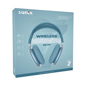 Sunix 200 Mah Aac Ve Sbc Destekli 30 Saat Oynatma Süreli 5.0 Kulak Üstü Bluetooth Kulaklık Mavi Blt-27