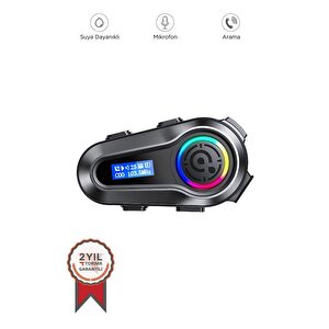 Torima Q10 Helmet Siyah Lcd Ekranlı Bluetooth Motosiklet Kulaklığı Intercom