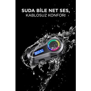 Torima Q10 Helmet Siyah Lcd Ekranlı Bluetooth Motosiklet Kulaklığı Intercom