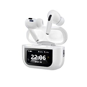 Schitec A88 Pro Oled Ekranlı Anc/enc Destekli 5.0 Beyaz Bluetooth Kulaklık Beyaz