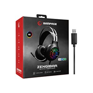 Rampage Rm-k44 Zengibar 7.1 Surround Rgb Siyah Gaming Mikrofonlu Oyuncu Kulaklığı