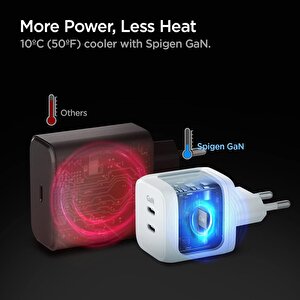 Spigen 45w Usb-c 2 Port Mini Adaptör Samsung Pps 2.0 Şarj Isı Düşürücü Gan Hızlı Şarj Aleti Iphone & Android & Ipad & Macbook Type