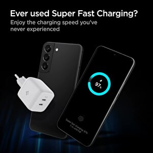 Spigen 45w Usb-c 2 Port Mini Adaptör Samsung Pps 2.0 Şarj Isı Düşürücü Gan Hızlı Şarj Aleti Iphone & Android & Ipad & Macbook Type