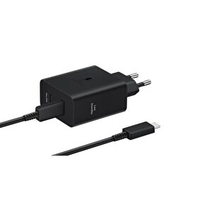 Ep-t5020x 50w Type-c Çift Çıkışlı Kablolu Hızlı Şarj Adaptörü Siyah Samsung Türkiye Garantili
