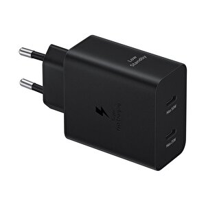 Ep-t5020x 50w Type-c Çift Çıkışlı Kablolu Hızlı Şarj Adaptörü Siyah Samsung Türkiye Garantili