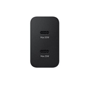 Samsung Ep-t5020x 50w Type-c Çift Çıkışlı Kablolu Hızlı Şarj Adaptörü Siyah Samsung Türkiye Garantili