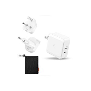 Spigen 45w Usb-c Güç Adaptörü 2 Port (akım Korumalı) 20w/45w Şarj Cihazı  Pe2010 White - ach02613