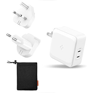 Spigen 45w Usb-c 2 Port Adaptör - Hızlı Şarj Aleti Iphone & Android & Ipad & Macbook Type-c Değiştirilebilir Başlık Pe2010 - Ach02
