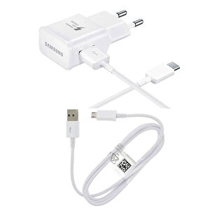 Huawei Y5p İle Uyumlu Ta20 Micro & Type-c Kablolu 15w Hızlı Şarj Aleti Beyaz (samsung Türkiye Garantilidir) Beyaz