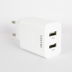 Çift Çıkışlı Şarj Aleti Type-c Ve Micro Data Kablolu Tcw-e01d Beyaz