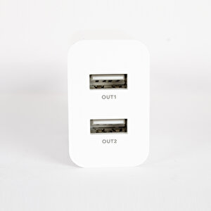 Çift Çıkışlı Şarj Aleti Type-c Ve Micro Data Kablolu Tcw-e01d Beyaz