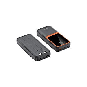 20000 Mah Lightning Type-c Çıkışlı Dijital Göstergeli Powerbank Siyah Pb-70